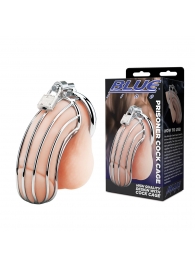 Металлическая клетка Prisoner Cock Сage с замком - BlueLine - купить с доставкой в Нижнем Тагиле