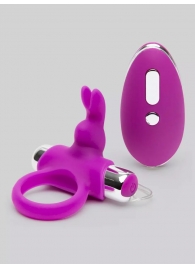 Лиловое виброкольцо с пультом ДУ Remote Control Cock Ring - Happy Rabbit - в Нижнем Тагиле купить с доставкой