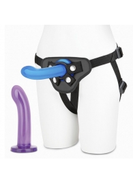 Страпон унисекс Beginners Strap-On с 2 насадками - 15 и 13 см. - Lux Fetish - купить с доставкой в Нижнем Тагиле
