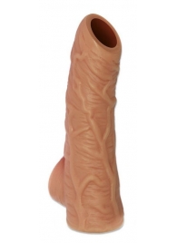 Телесная открытая насадка-реалистик с подхватом мошонки Nude Sleeve S - 10 см. - KOKOS - в Нижнем Тагиле купить с доставкой