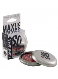Экстремально тонкие презервативы в железном кейсе MAXUS Extreme Thin - 3 шт. - Maxus - купить с доставкой в Нижнем Тагиле
