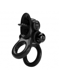 Черное эрекционное кольцо с подхватом мошонки и стимулятором клитора Passionate Ring - Baile - в Нижнем Тагиле купить с доставкой