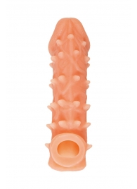 Телесная закрытая насадка с пупырышками Cock Sleeve Size L - 17,6 см. - KOKOS - в Нижнем Тагиле купить с доставкой