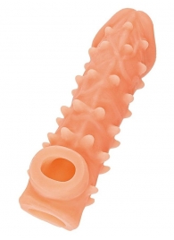 Телесная закрытая насадка с пупырышками Cock Sleeve Size L - 17,6 см. - KOKOS - в Нижнем Тагиле купить с доставкой