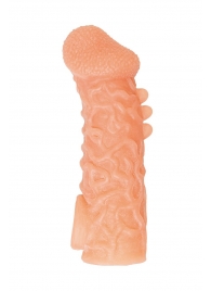 Телесная закрытая насадка с шершавой головкой Cock Sleeve Size L - 17,6 см. - KOKOS - в Нижнем Тагиле купить с доставкой