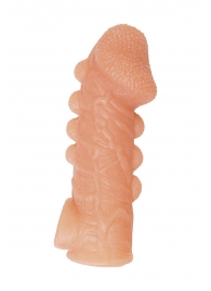 Телесная закрытая насадка с шишечками Cock Sleeve Size M - 15,6 см. - KOKOS - в Нижнем Тагиле купить с доставкой