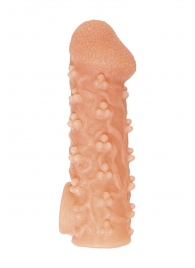 Телесная закрытая насадка с пучками шишечек Cock Sleeve Size S - 13,8 см. - KOKOS - в Нижнем Тагиле купить с доставкой