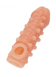 Телесная закрытая насадка с шариками Cock Sleeve Size M - 15,6 см. - KOKOS - в Нижнем Тагиле купить с доставкой