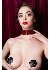 Красный ошейник из лакированного материала - ToyFa - купить с доставкой в Нижнем Тагиле