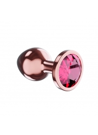 Пробка цвета розового золота с малиновым кристаллом Diamond Ruby Shine S - 7,2 см. - Lola Games - купить с доставкой в Нижнем Тагиле