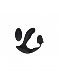 Черный вибромассажер простаты с эрекционным кольцом Strapped   Tapped - Zero Tolerance - в Нижнем Тагиле купить с доставкой