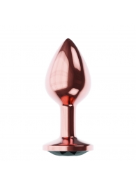 Пробка цвета розового золота с черным кристаллом Diamond Jet Shine L - 8,3 см. - Lola Games - купить с доставкой в Нижнем Тагиле