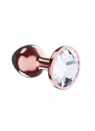 Пробка цвета розового золота с прозрачным кристаллом Diamond Moonstone Shine L - 8,3 см. - Lola Games - купить с доставкой в Нижнем Тагиле