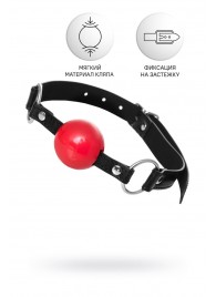 Красный кляп-шар на черных ремешках Anonymo - ToyFa - купить с доставкой в Нижнем Тагиле