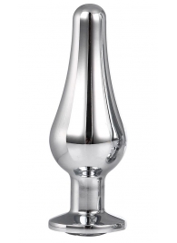 Серебристая анальная пробка с кристаллом Silver Pleasure Plug S - 9 см. - Dream Toys