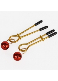 Золотистые зажимы с колокольчиками Gold - Sitabella - купить с доставкой в Нижнем Тагиле