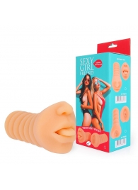 Телесный мастурбатор-ротик с высунутым язычком - Bior toys - в Нижнем Тагиле купить с доставкой