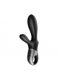Черный анальный вибратор Heat Climax+ с функцией нагрева - 20,6 см. - Satisfyer - в Нижнем Тагиле купить с доставкой