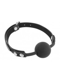 Черный силиконовый кляп-шарик на ремешках - Fetish Tentation - купить с доставкой в Нижнем Тагиле