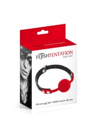 Красный кляп-шарик на черных ремешках - Fetish Tentation - купить с доставкой в Нижнем Тагиле