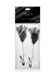 Зажимы для сосков с черными перьями Sweet Caress Feather Nipple Clumps - Sweet Caress - купить с доставкой в Нижнем Тагиле