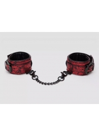 Красно-черные наручники Reversible Faux Leather Wrist Cuffs - Fifty Shades of Grey - купить с доставкой в Нижнем Тагиле