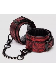 Красно-черные наручники Reversible Faux Leather Wrist Cuffs - Fifty Shades of Grey - купить с доставкой в Нижнем Тагиле