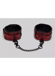 Красно-черные оковы Reversible Faux Leather Ankle Cuffs - Fifty Shades of Grey - купить с доставкой в Нижнем Тагиле