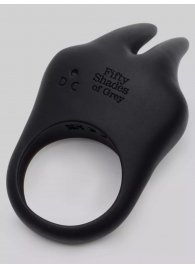 Черное эрекционное виброкольцо Sensation Rechargeable Vibrating Rabbit Love Ring - Fifty Shades of Grey - в Нижнем Тагиле купить с доставкой