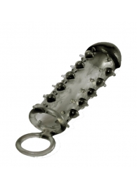 Дымчатая стимулирующая насадка с закрытой головкой SAMURAI PENIS SLEEVE BLACK - 14,5 см. - NMC - в Нижнем Тагиле купить с доставкой