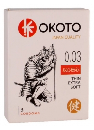 Тонкие презервативы OKOTO Thin Extra Soft - 3 шт. - Sitabella - купить с доставкой в Нижнем Тагиле