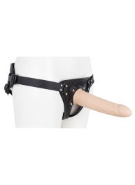 Пустотелый страпон Harness CLASSIC с бандажом - 19,5 см. - LOVETOY (А-Полимер) - купить с доставкой в Нижнем Тагиле