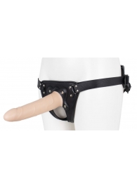 Пустотелый страпон Harness CLASSIC с бандажом - 19,5 см. - LOVETOY (А-Полимер) - купить с доставкой в Нижнем Тагиле