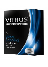 Презервативы VITALIS PREMIUM delay   cooling с охлаждающим эффектом - 3 шт. - Vitalis - купить с доставкой в Нижнем Тагиле