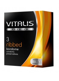 Ребристые презервативы VITALIS PREMIUM ribbed - 3 шт. - Vitalis - купить с доставкой в Нижнем Тагиле