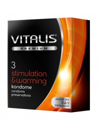 Презервативы VITALIS PREMIUM stimulation   warming с согревающим эффектом - 3 шт. - Vitalis - купить с доставкой в Нижнем Тагиле