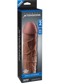 Коричневая насадка Mega 2  Extension - 20,3 см. - Pipedream - в Нижнем Тагиле купить с доставкой