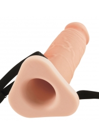 Телесный реалистичный фаллоимитатор с полостью Silicone Hollow Extension - 20 см. - Pipedream - купить с доставкой в Нижнем Тагиле