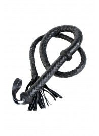 Длинный кожаный кнут с хлопушками на конце - ToyFa - купить с доставкой в Нижнем Тагиле