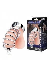 Серебристая клетка для члена Urethral Play Cage - BlueLine - купить с доставкой в Нижнем Тагиле