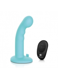 Голубая изогнутая насадка 6in Remote Control Ripple P-Spot G-Spot на черных трусиках - 16 см. - Pegasus - купить с доставкой в Нижнем Тагиле