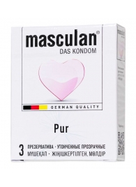 Супертонкие презервативы Masculan Pur - 3 шт. - Masculan - купить с доставкой в Нижнем Тагиле