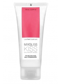 Смазка на водной основе Mixgliss Kiss с ароматом земляники - 70 мл. - Mixgliss - купить с доставкой в Нижнем Тагиле