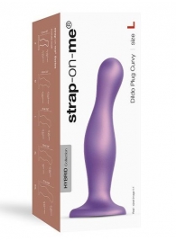 Фиолетовая насадка Strap-On-Me Dildo Plug Curvy size L - Strap-on-me - купить с доставкой в Нижнем Тагиле