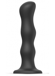 Черная насадка Strap-On-Me Dildo Geisha Balls size M - Strap-on-me - купить с доставкой в Нижнем Тагиле