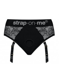 Черные трусики для насадок Diva Lingerie Harness - size M - Strap-on-me - купить с доставкой в Нижнем Тагиле