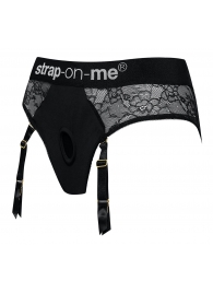 Черные трусики для насадок Diva Lingerie Harness - size L - Strap-on-me - купить с доставкой в Нижнем Тагиле