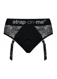 Черные трусики для насадок Diva Lingerie Harness - size L - Strap-on-me - купить с доставкой в Нижнем Тагиле