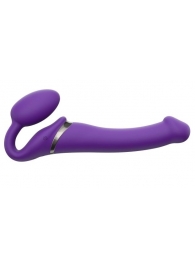 Фиолетовый безремневой вибрострапон Silicone Bendable Strap-On - size M - Strap-on-me - купить с доставкой в Нижнем Тагиле