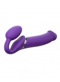 Фиолетовый безремневой вибрострапон Silicone Bendable Strap-On - size XL - Strap-on-me - купить с доставкой в Нижнем Тагиле